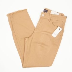 NYDJ Frayed Hem Khaki Ankle Jeans